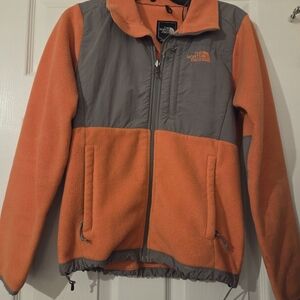 The North Face Fleece Jacket XS Women Orange Gray Full Zip Colorblock Outdoor
